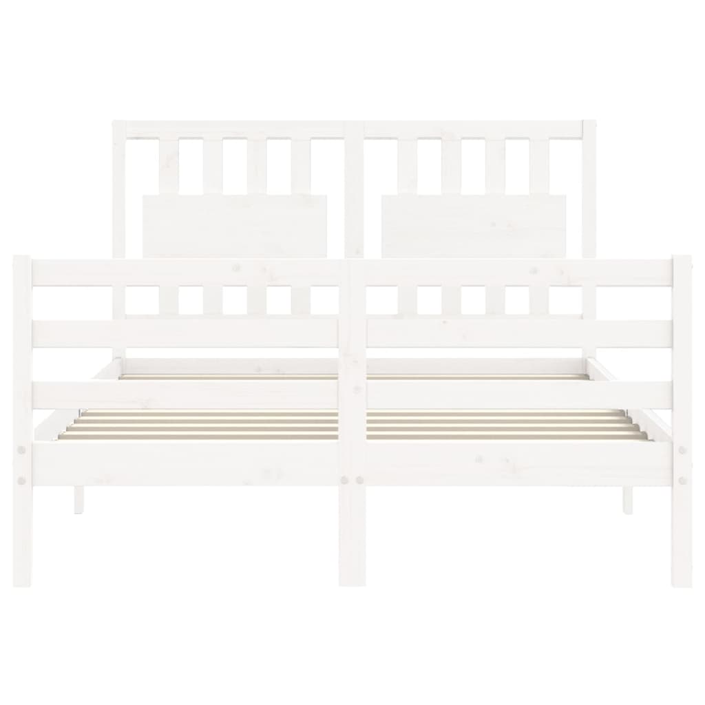 Bed Frame without Mattress White Small Double Solid Wood