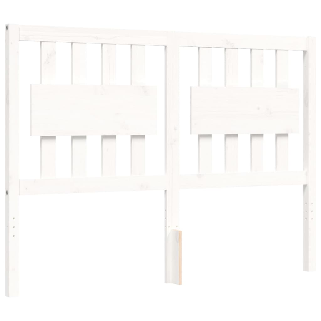 Bed Frame without Mattress White Small Double Solid Wood