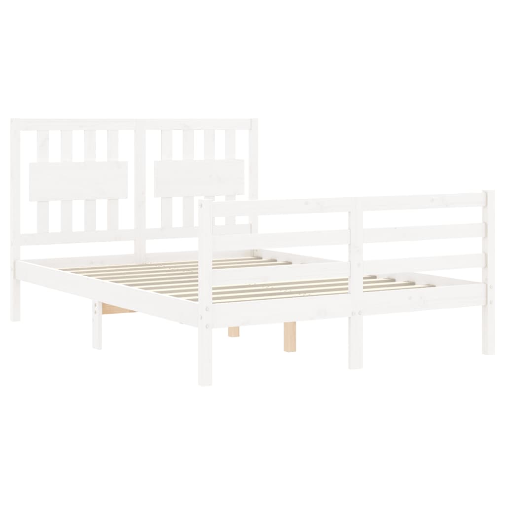 Bed Frame without Mattress White 140x190 cm Solid Wood