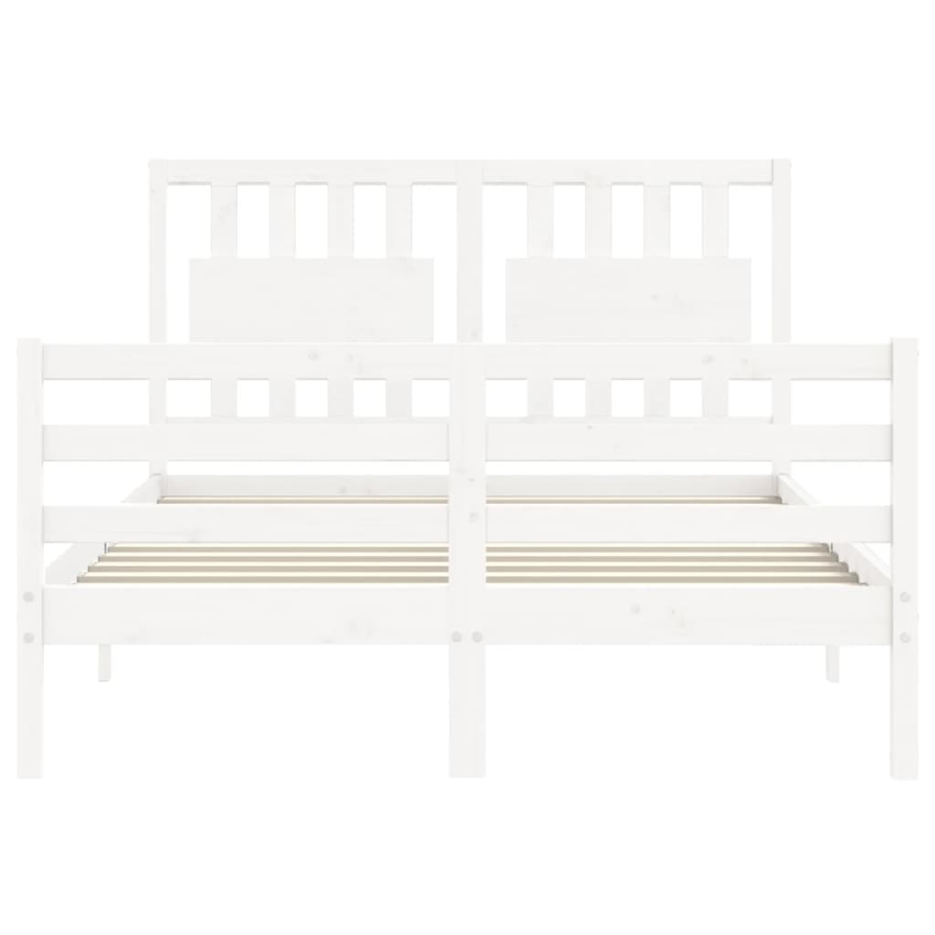 Bed Frame without Mattress White 140x190 cm Solid Wood