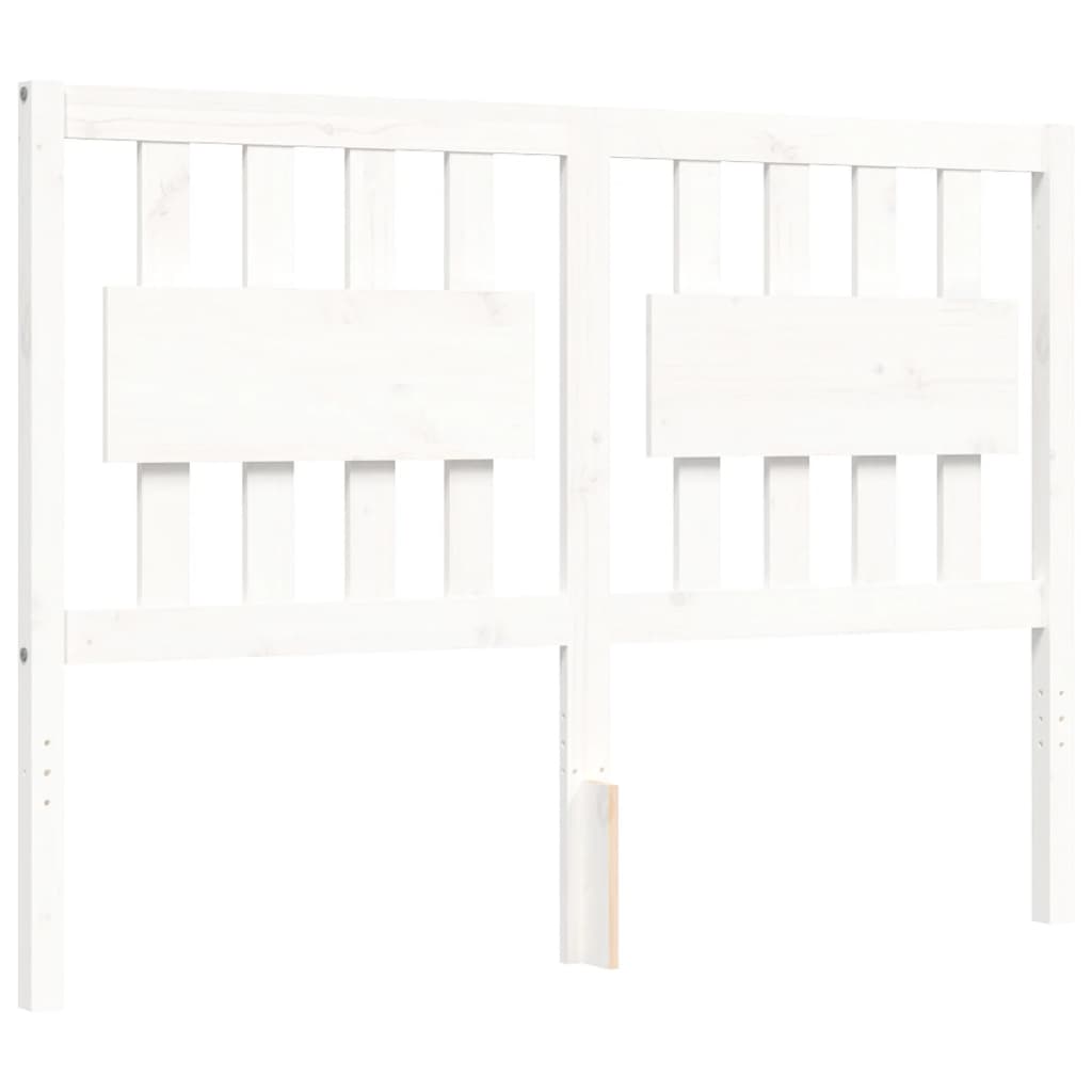 Bed Frame without Mattress White 140x190 cm Solid Wood