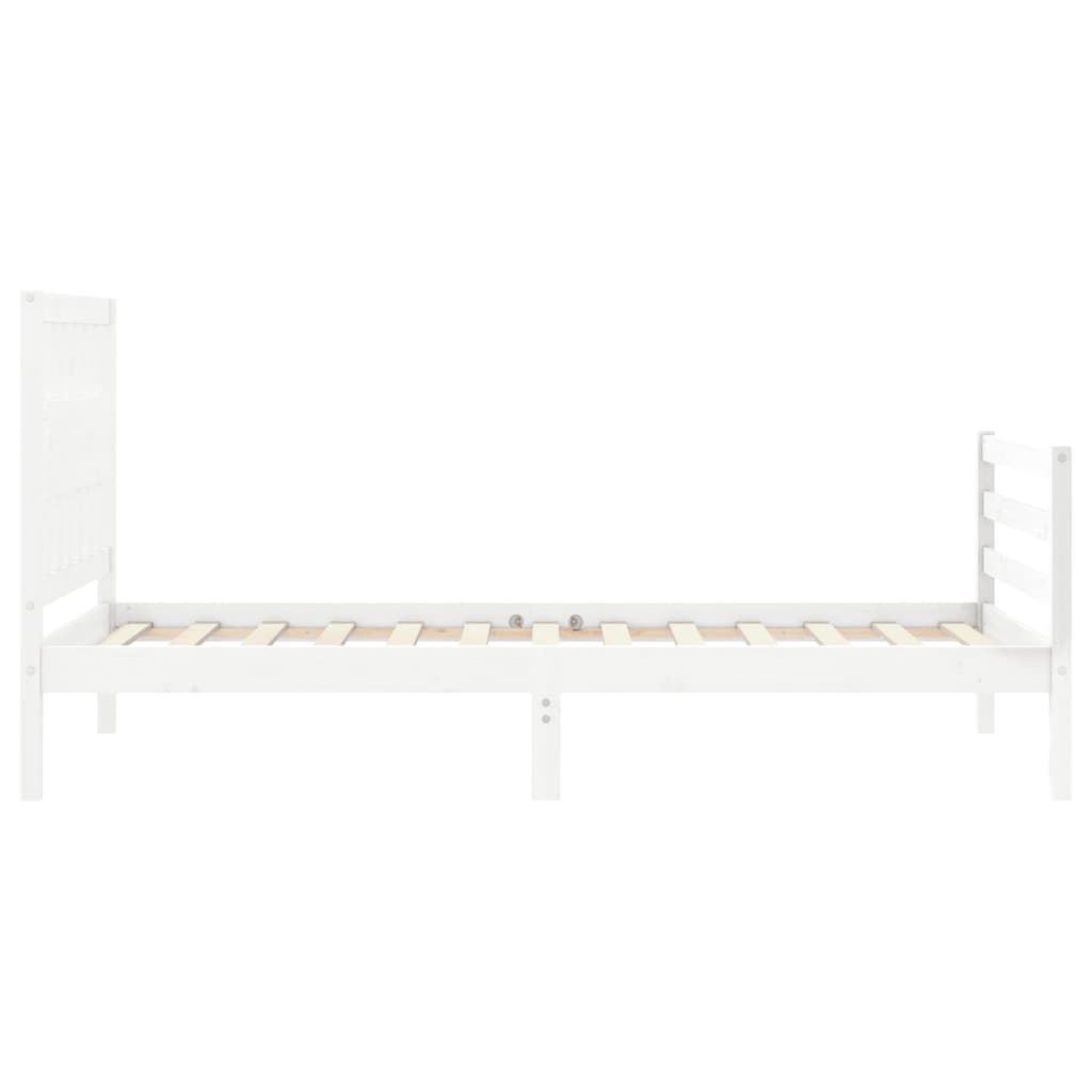 Bed Frame without Mattress White 90x200 cm Solid Wood