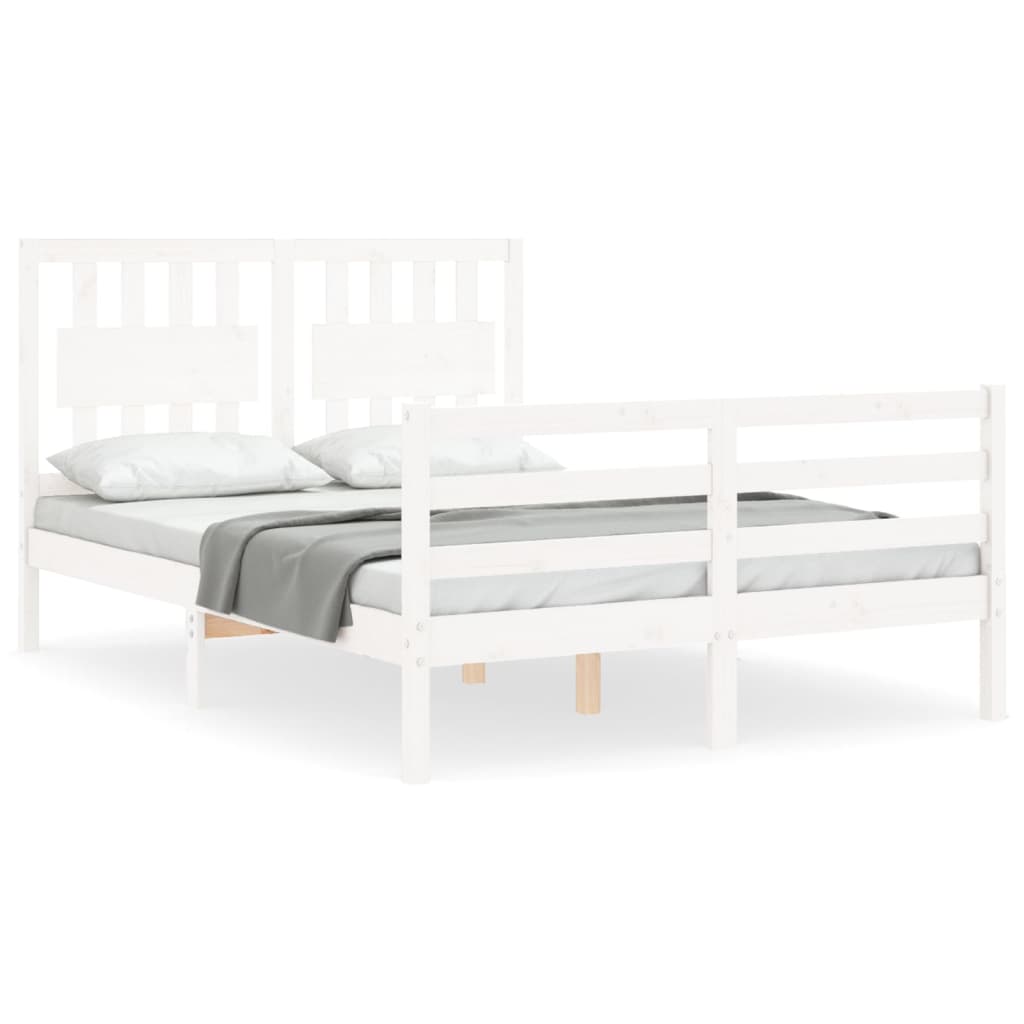 Bed Frame without Mattress White 120x200 cm Solid Wood