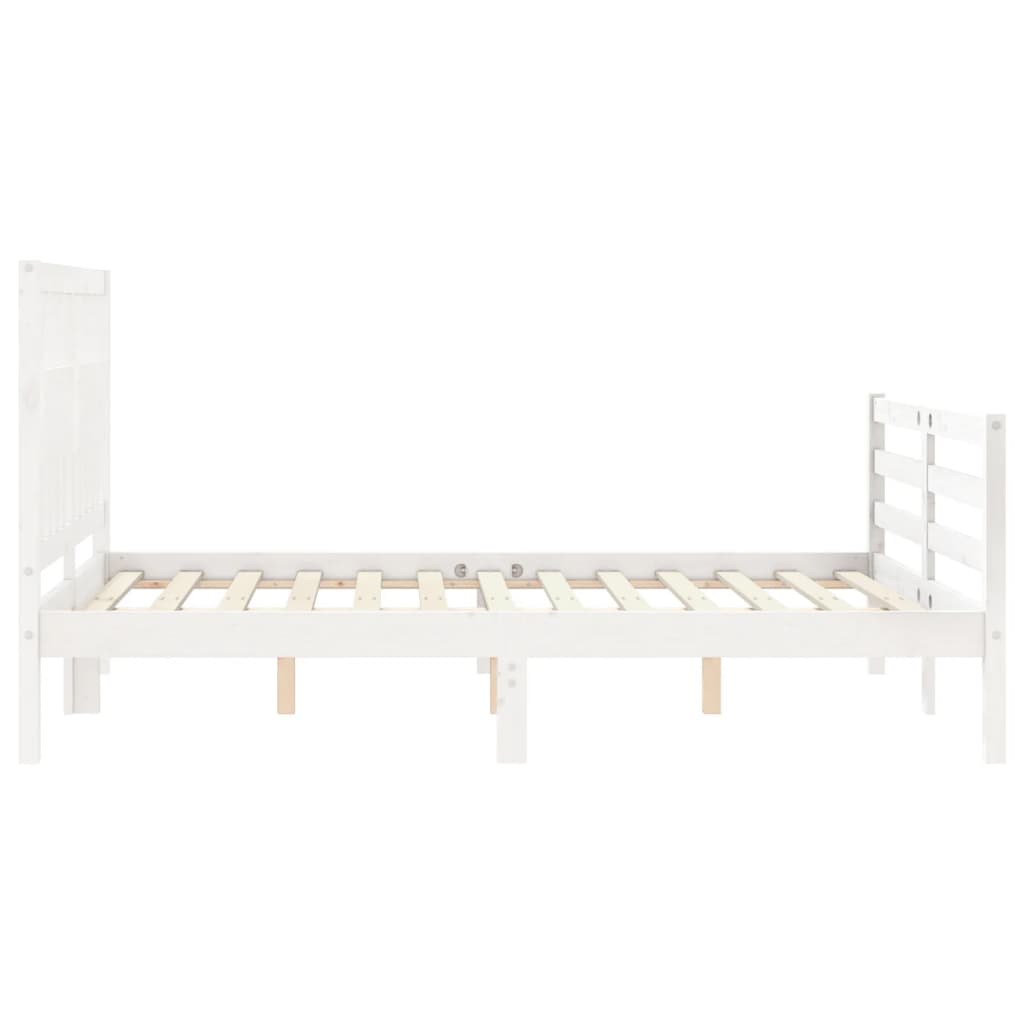 Bed Frame without Mattress White 120x200 cm Solid Wood