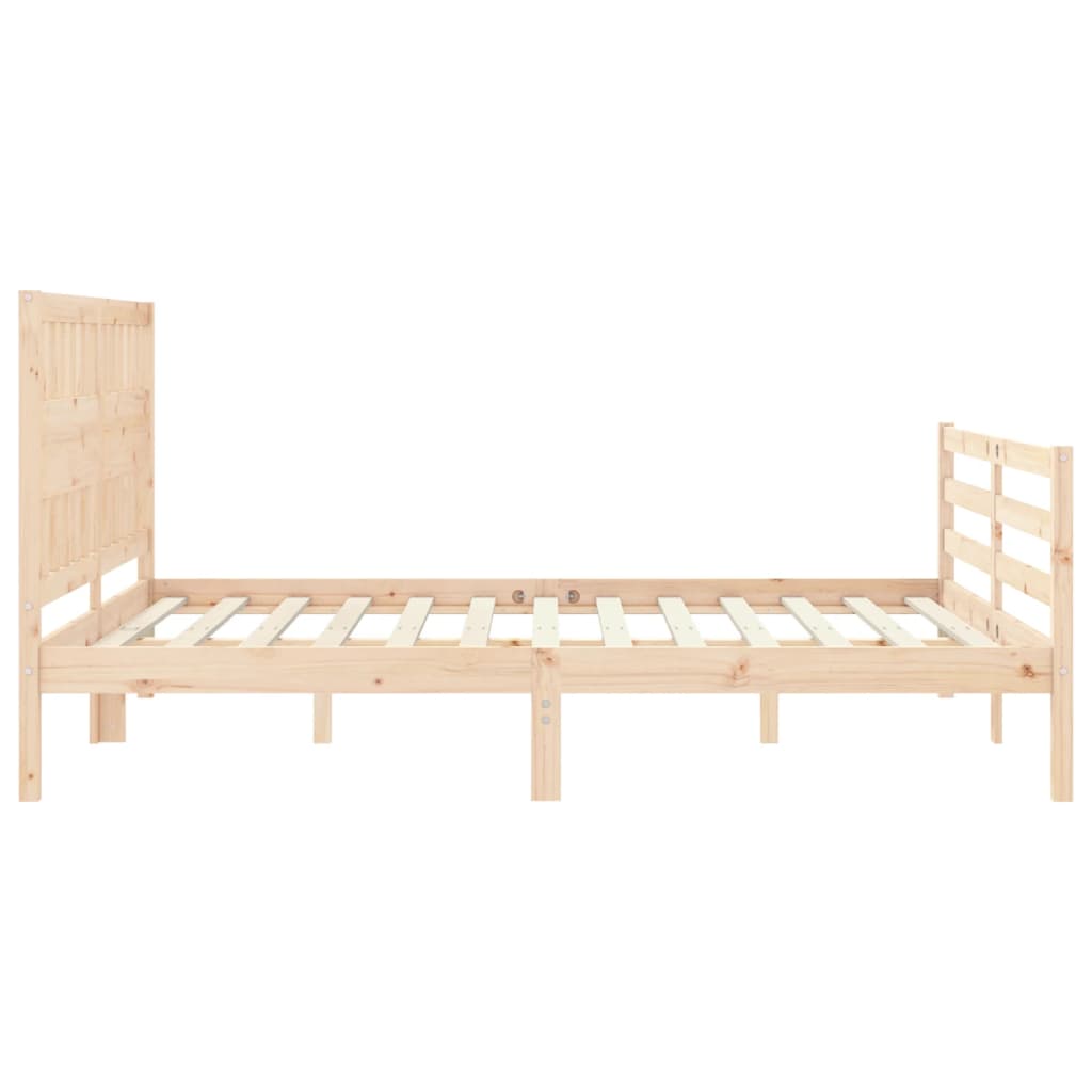 Bed Frame without Mattress King Size Solid Wood