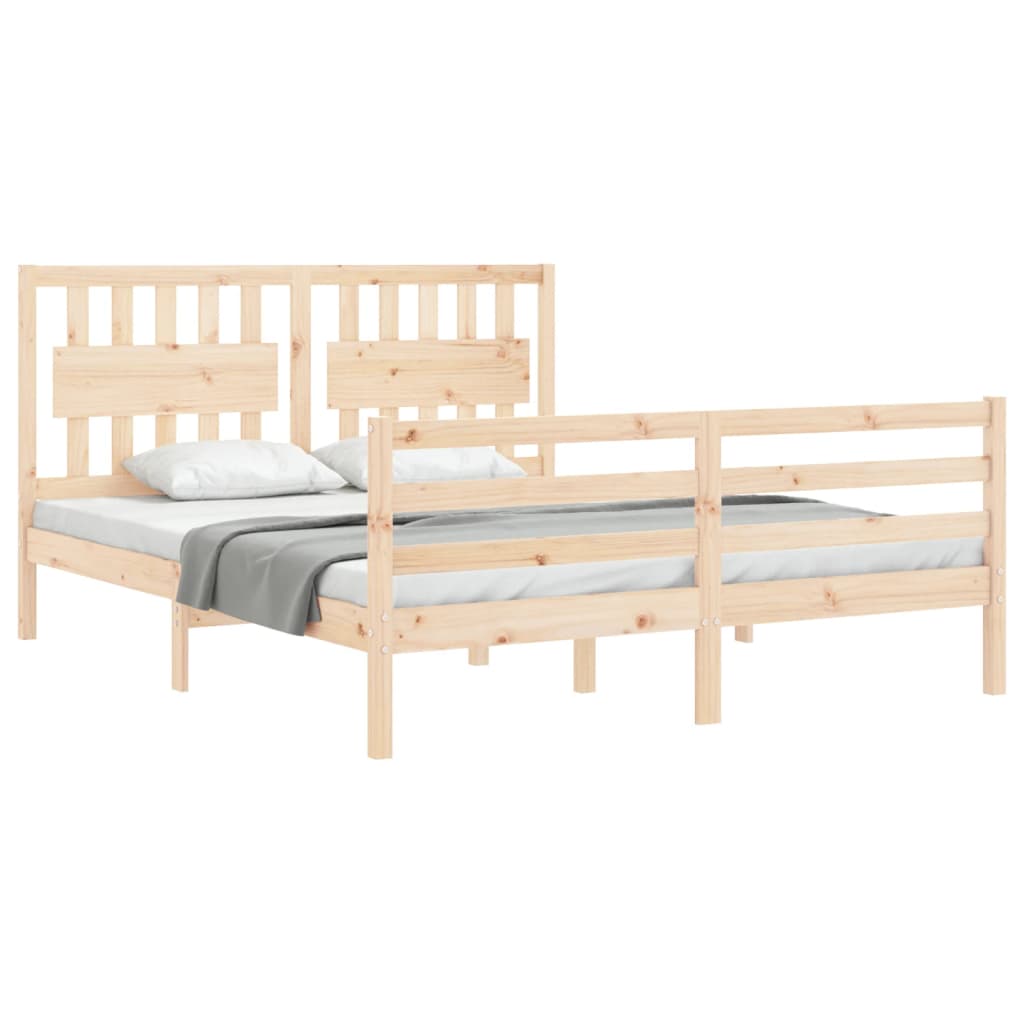 Bed Frame without Mattress 160x200 cm Solid Wood