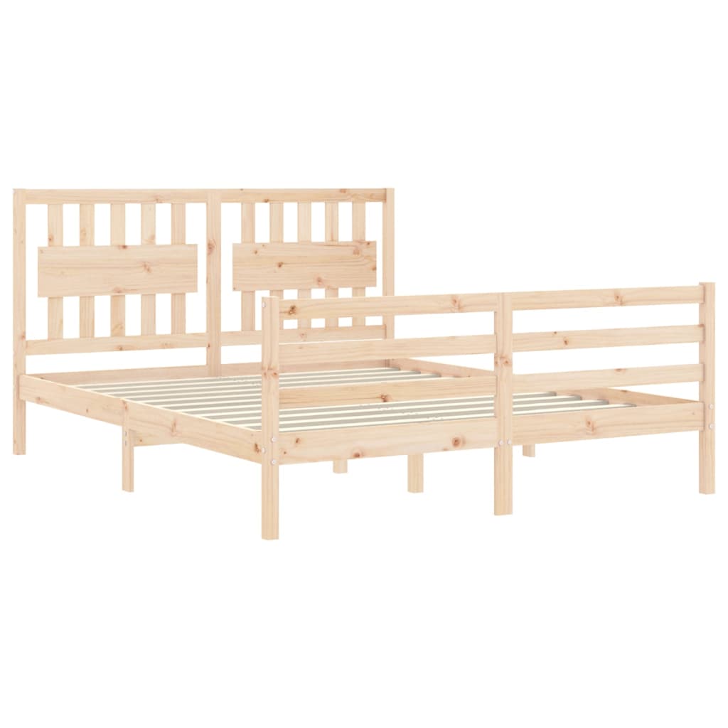 Bed Frame without Mattress 160x200 cm Solid Wood