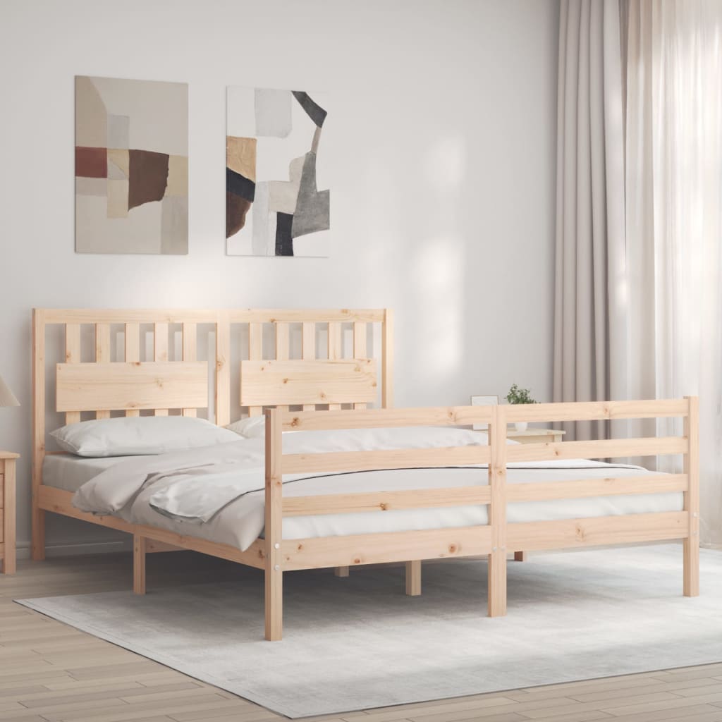 Bed Frame without Mattress 160x200 cm Solid Wood