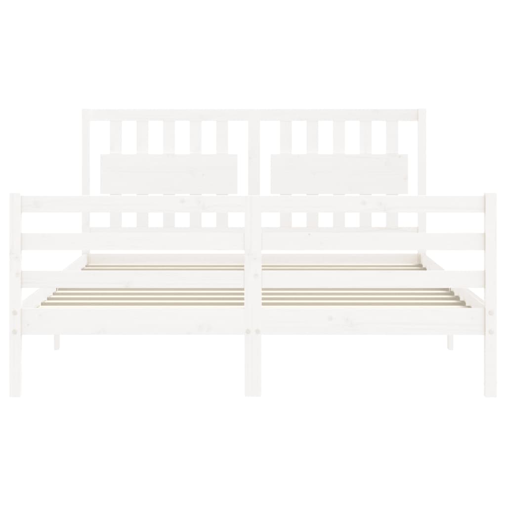 Bed Frame without Mattress White 160x200 cm Solid Wood