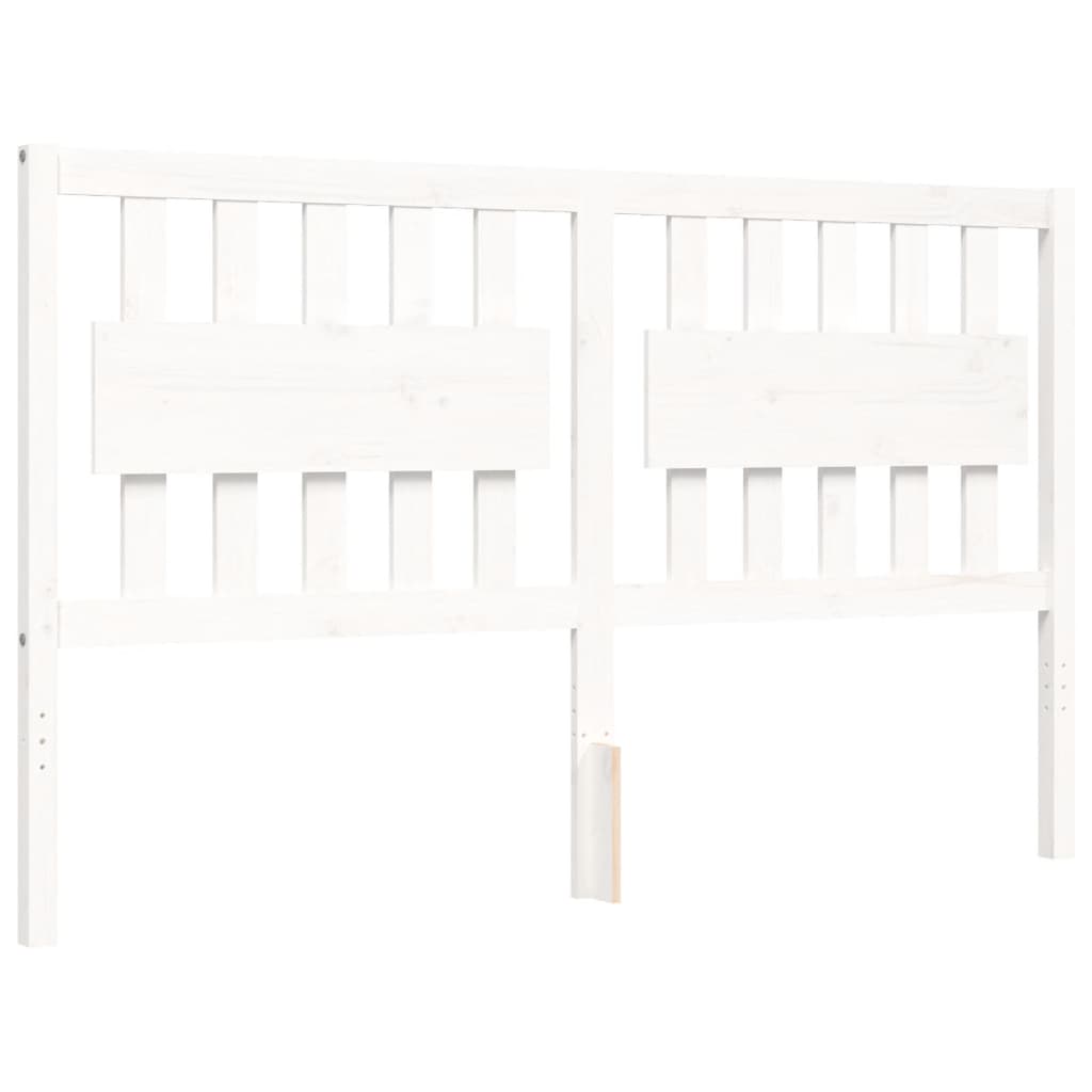 Bed Frame without Mattress White 160x200 cm Solid Wood