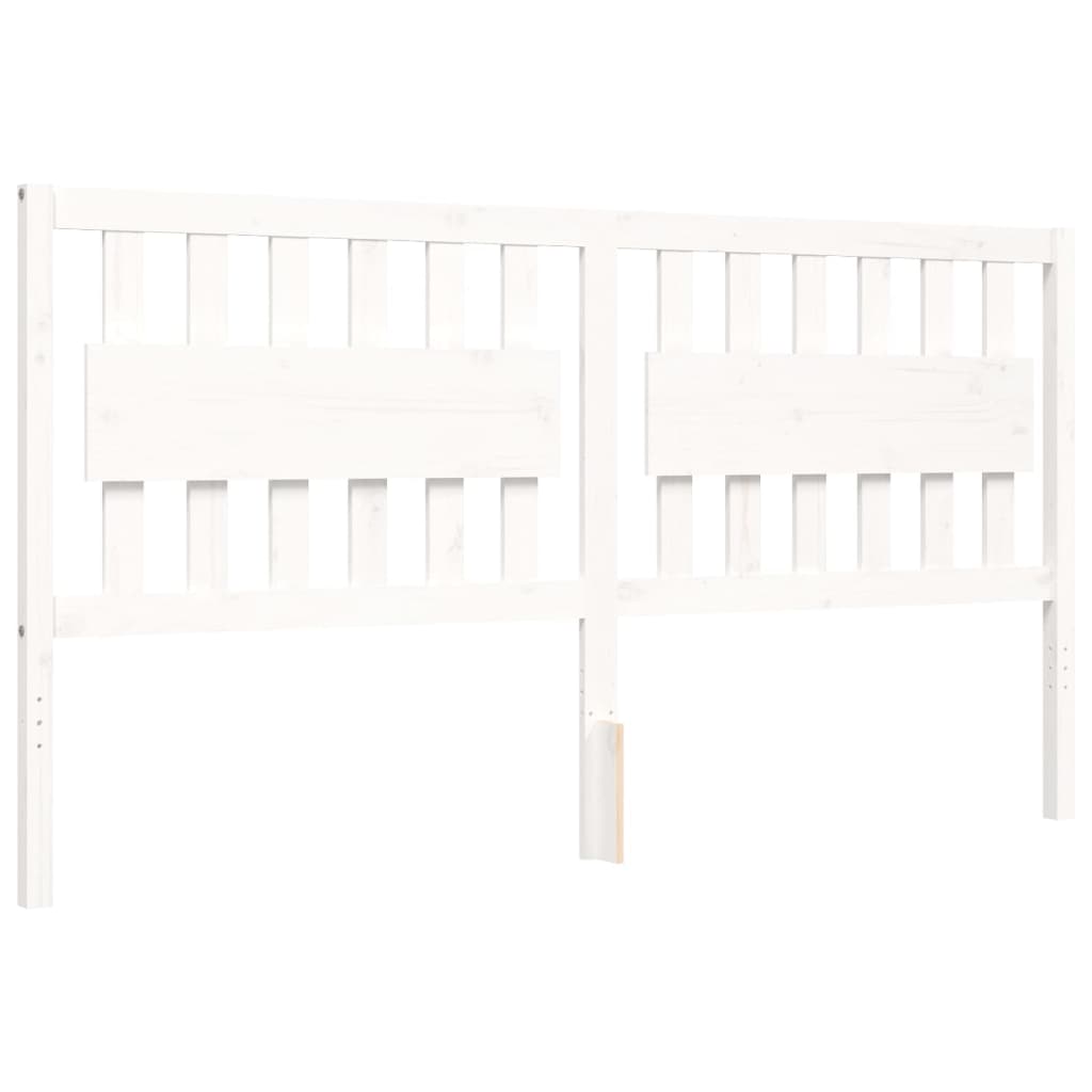 Bed Frame without Mattress White Super King Size Solid Wood