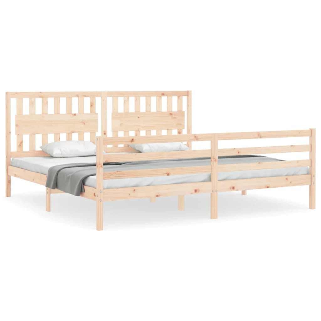 Bed Frame without Mattress 200x200 cm Solid Wood