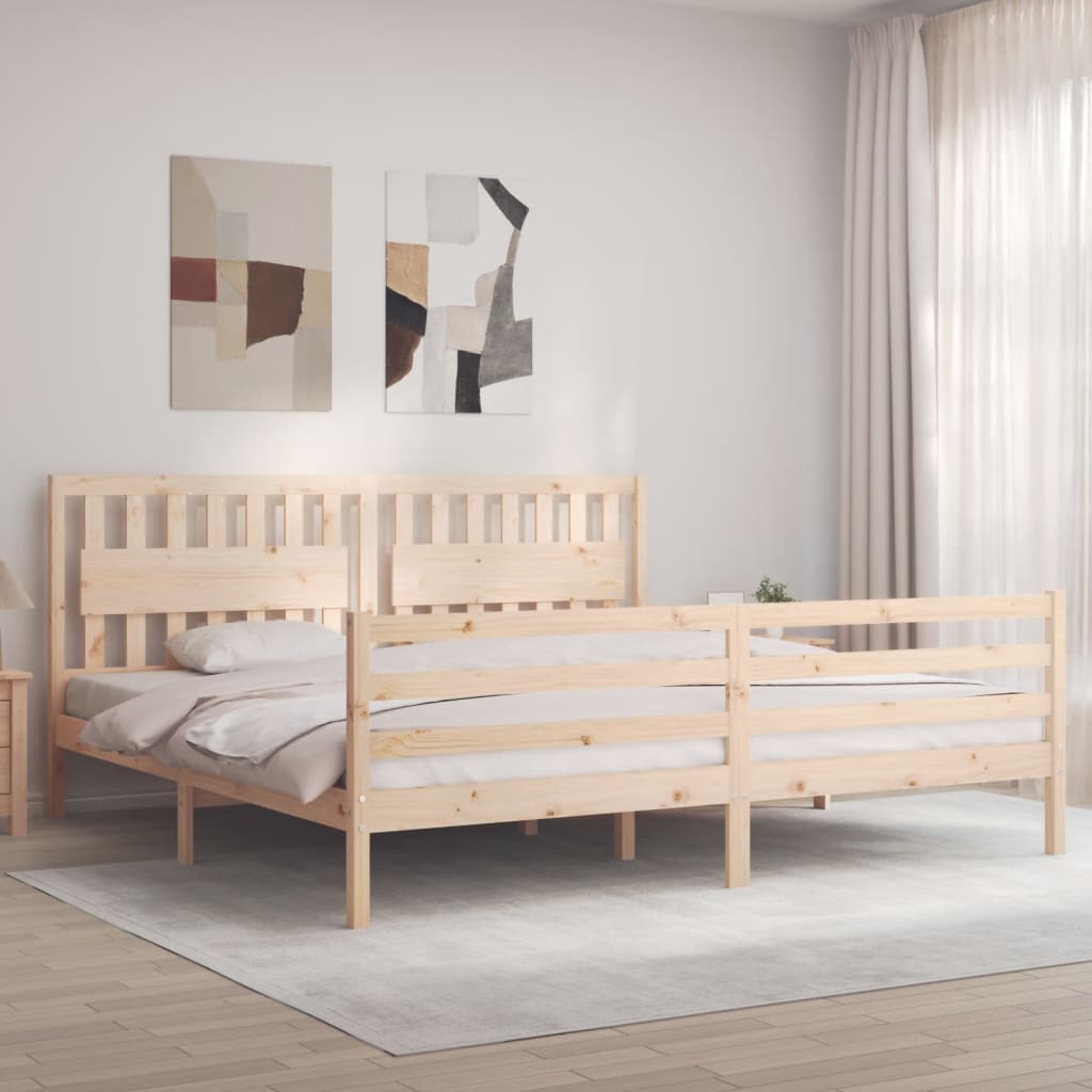 Bed Frame without Mattress 200x200 cm Solid Wood