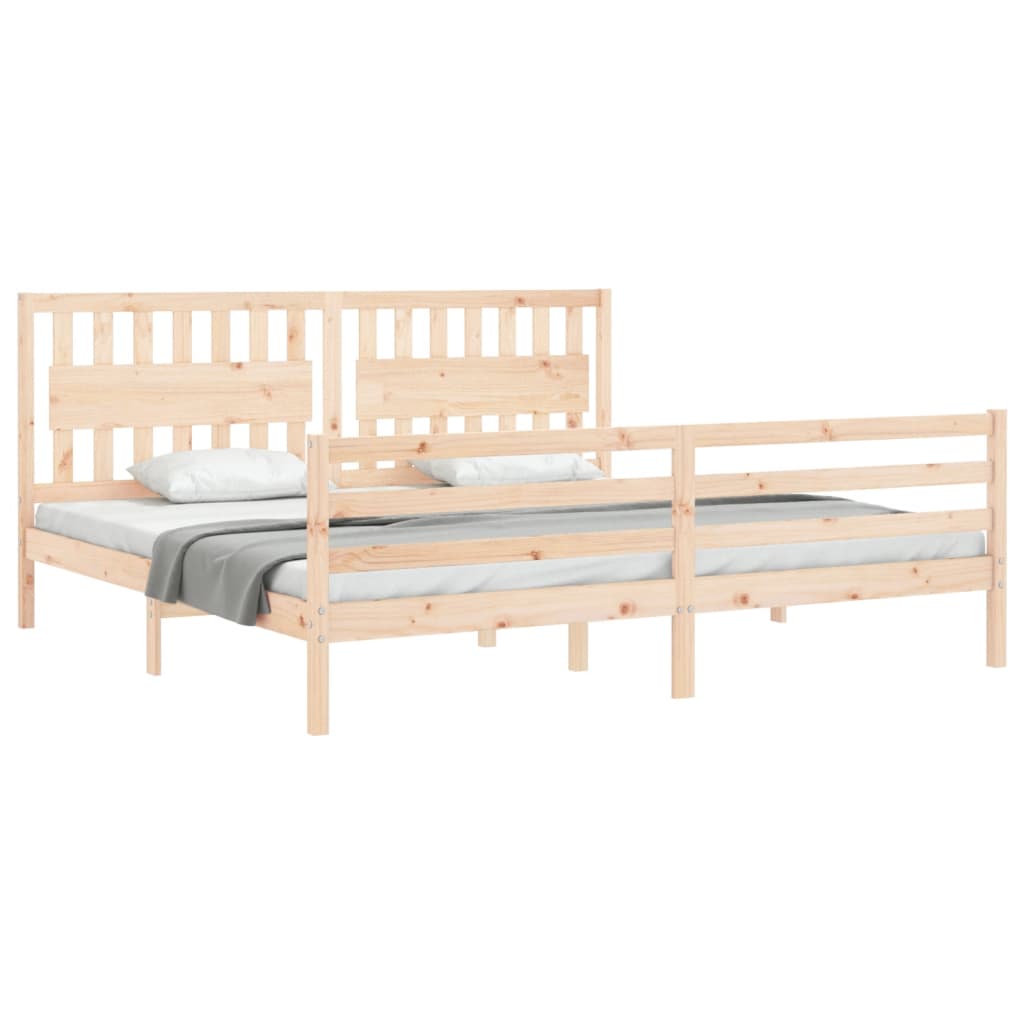 Bed Frame without Mattress 200x200 cm Solid Wood