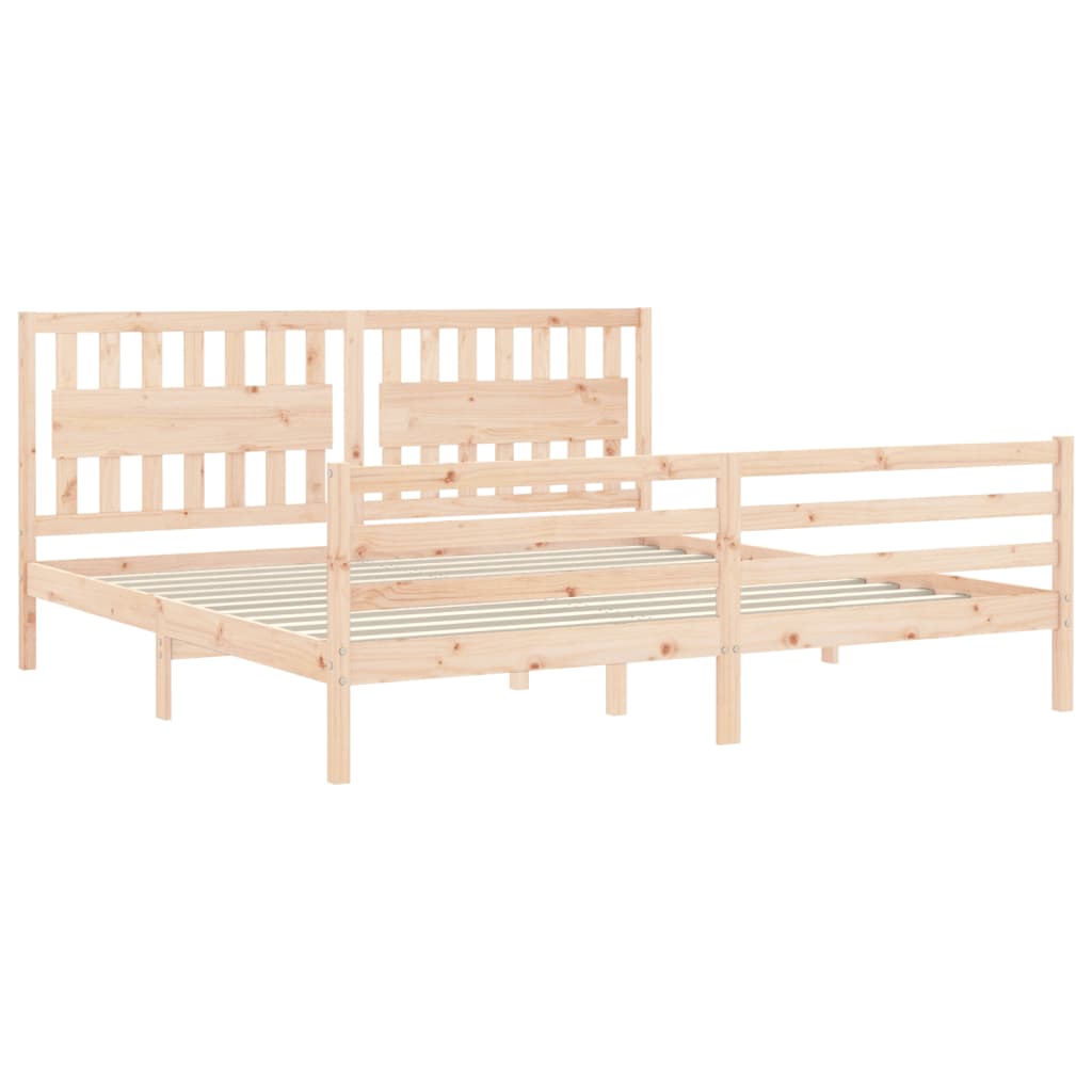 Bed Frame without Mattress 200x200 cm Solid Wood