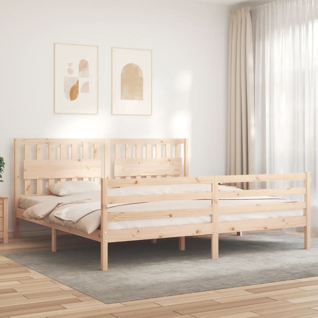 Bed Frame without Mattress 200x200 cm Solid Wood