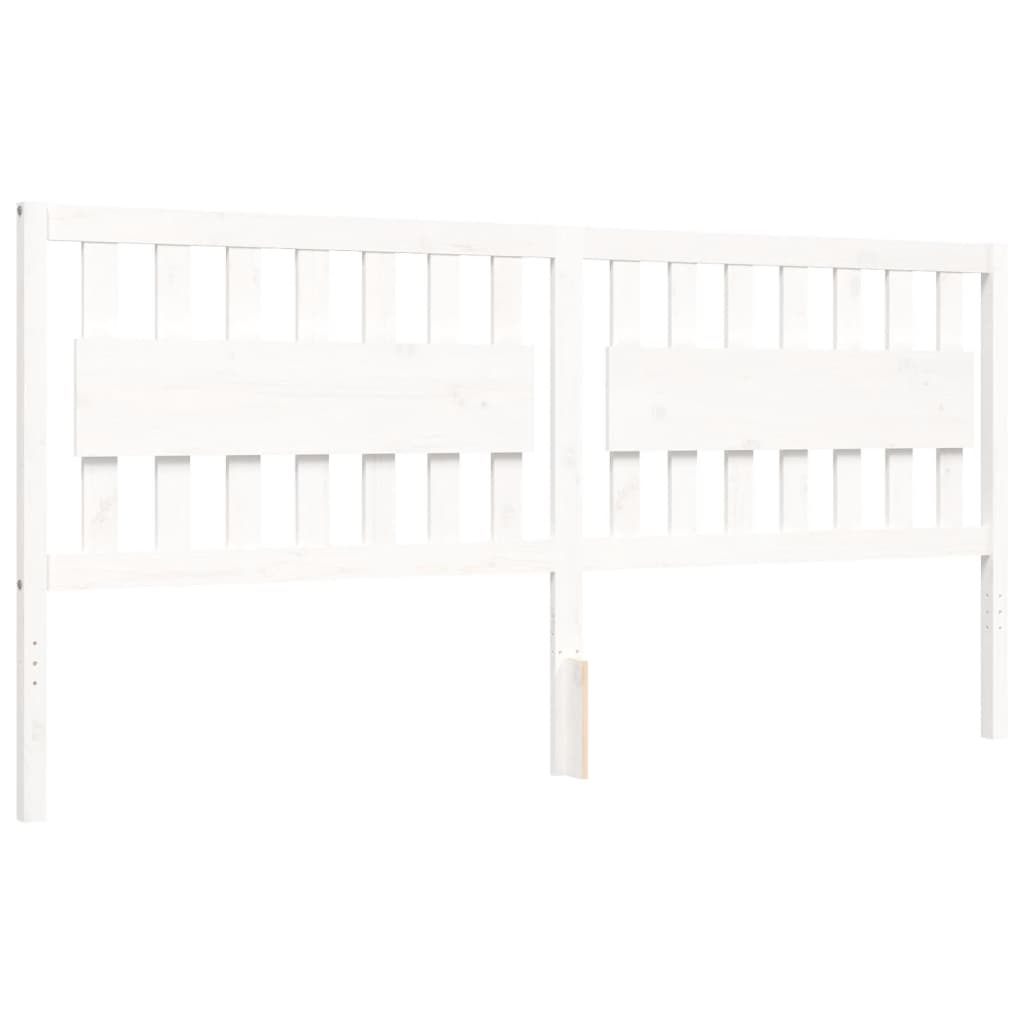 Bed Frame without Mattress White 200x200 cm Solid Wood