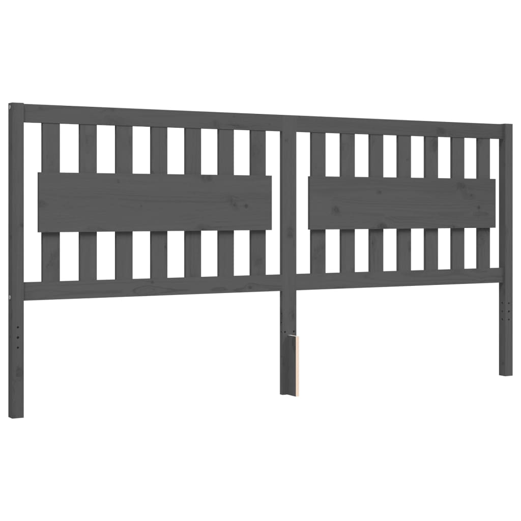 Bed Frame without Mattress Grey 200x200 cm Solid Wood
