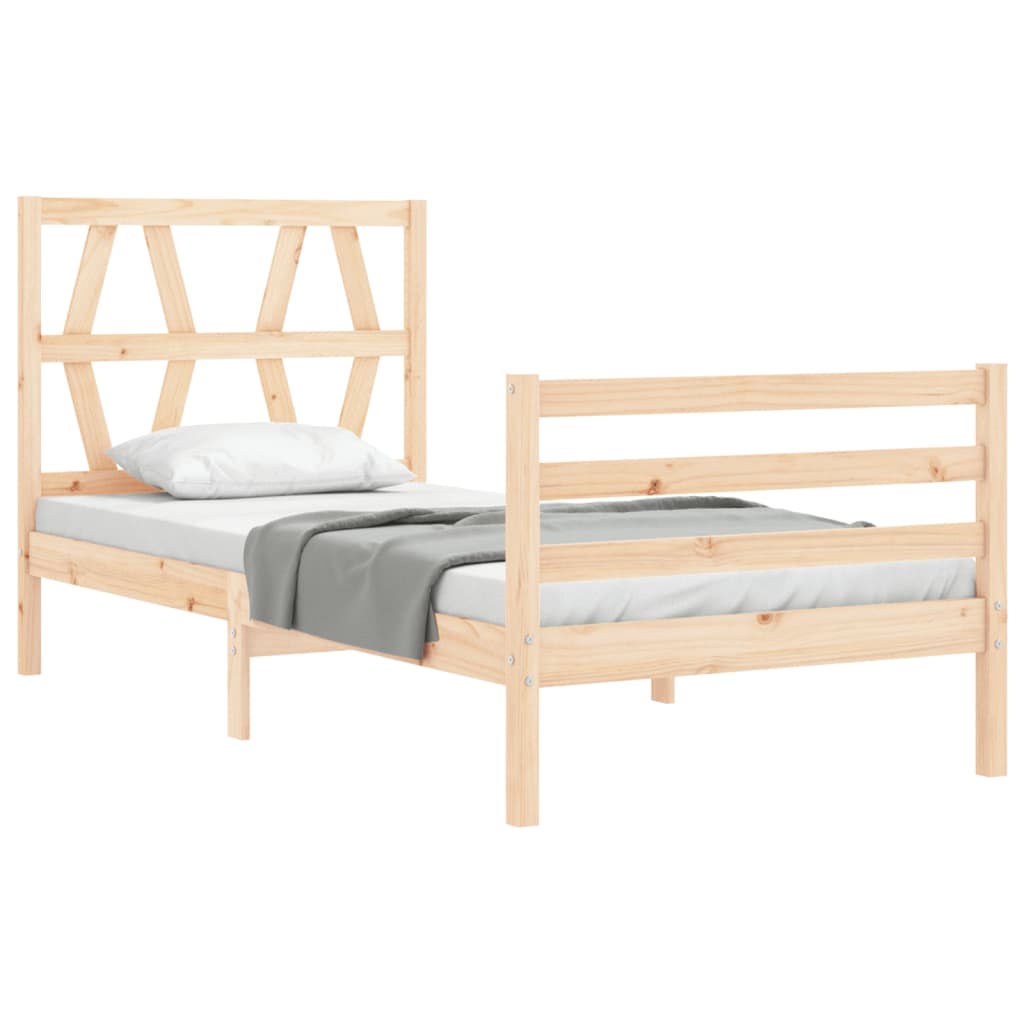Bed Frame without Mattress Single Solid Wood