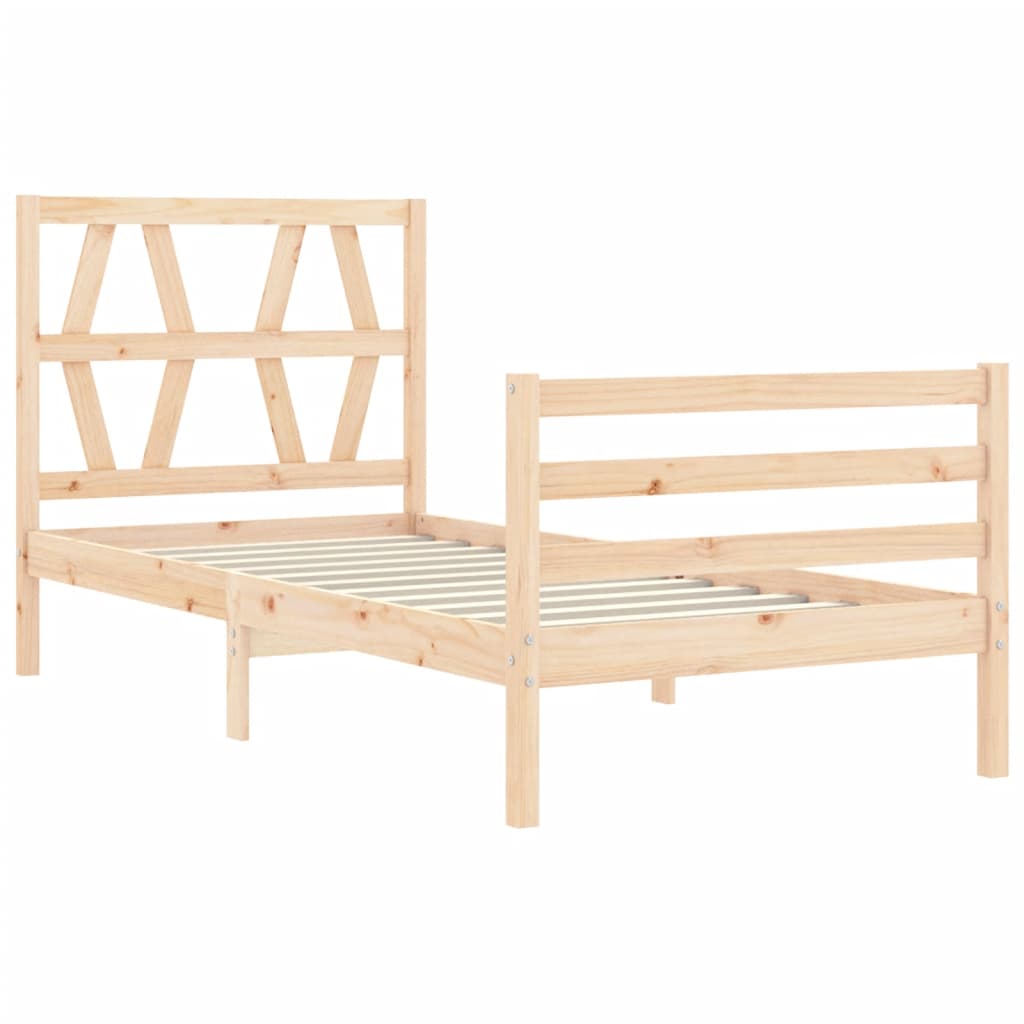 Bed Frame without Mattress Single Solid Wood