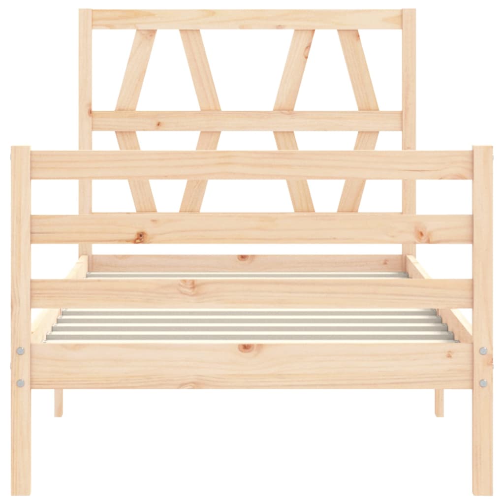 Bed Frame without Mattress Single Solid Wood