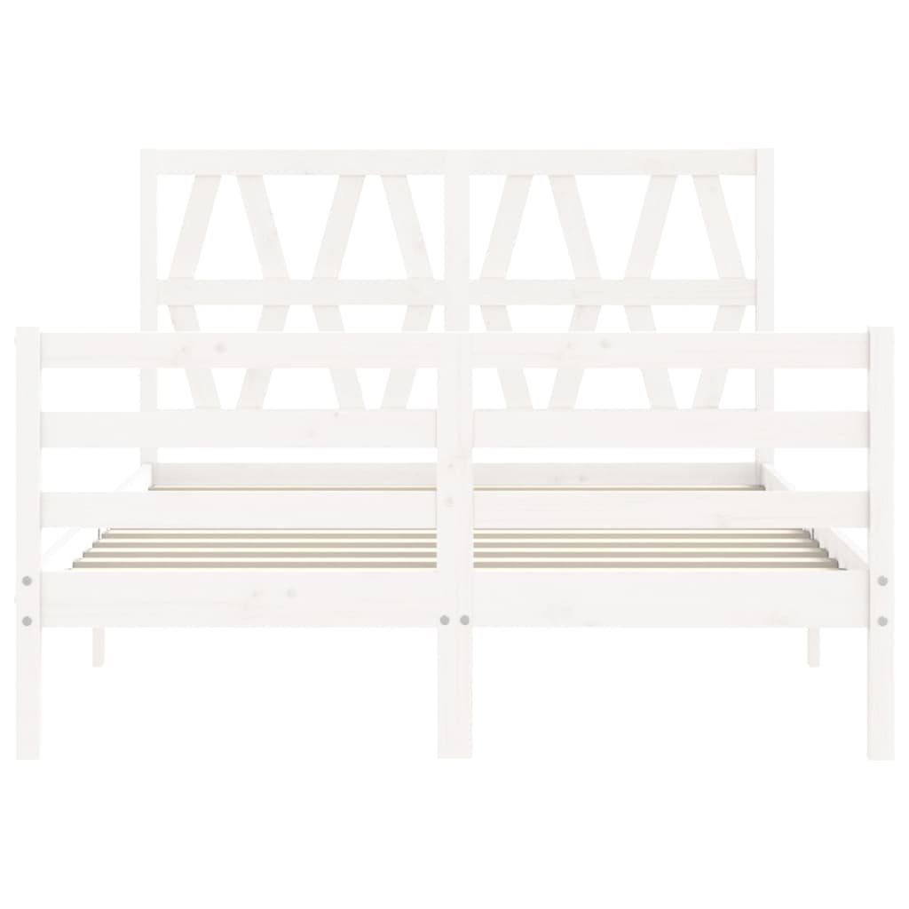 Bed Frame without Mattress White Small Double Solid Wood
