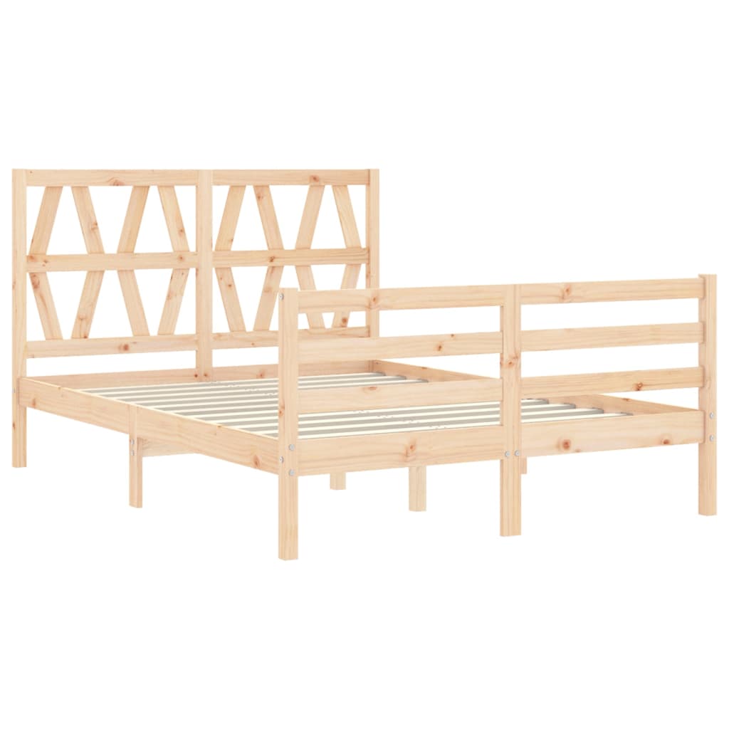 Bed Frame without Mattress 140x190 cm Solid Wood