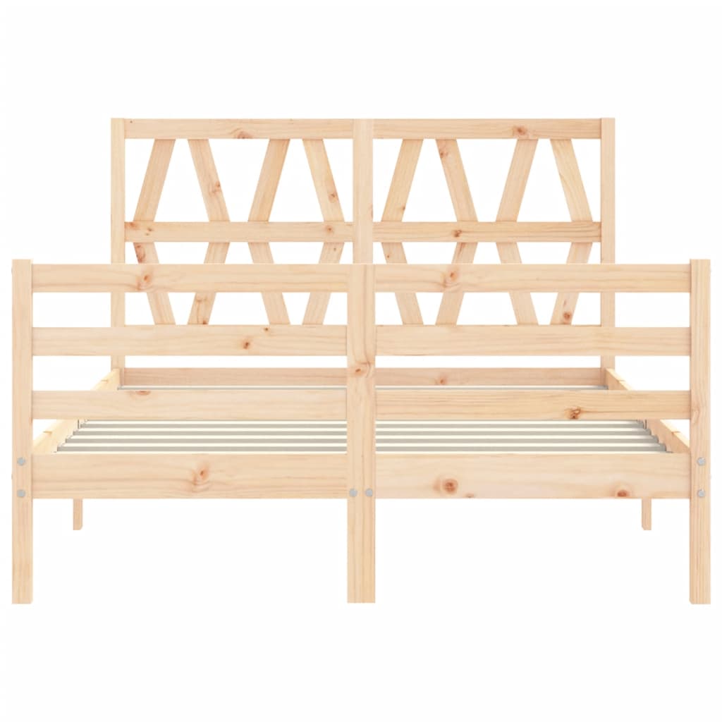 Bed Frame without Mattress 140x190 cm Solid Wood