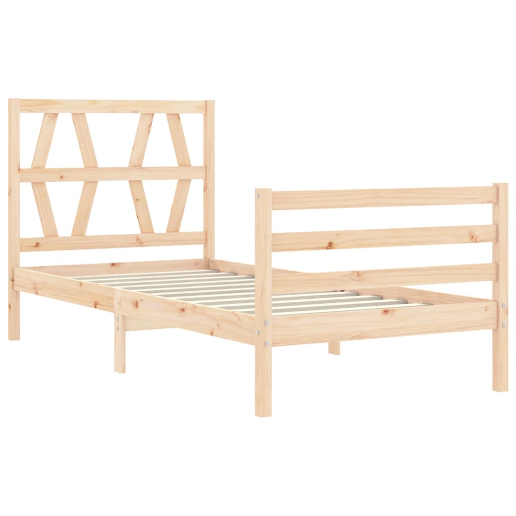 Bed Frame without Mattress 100x200 cm Solid Wood