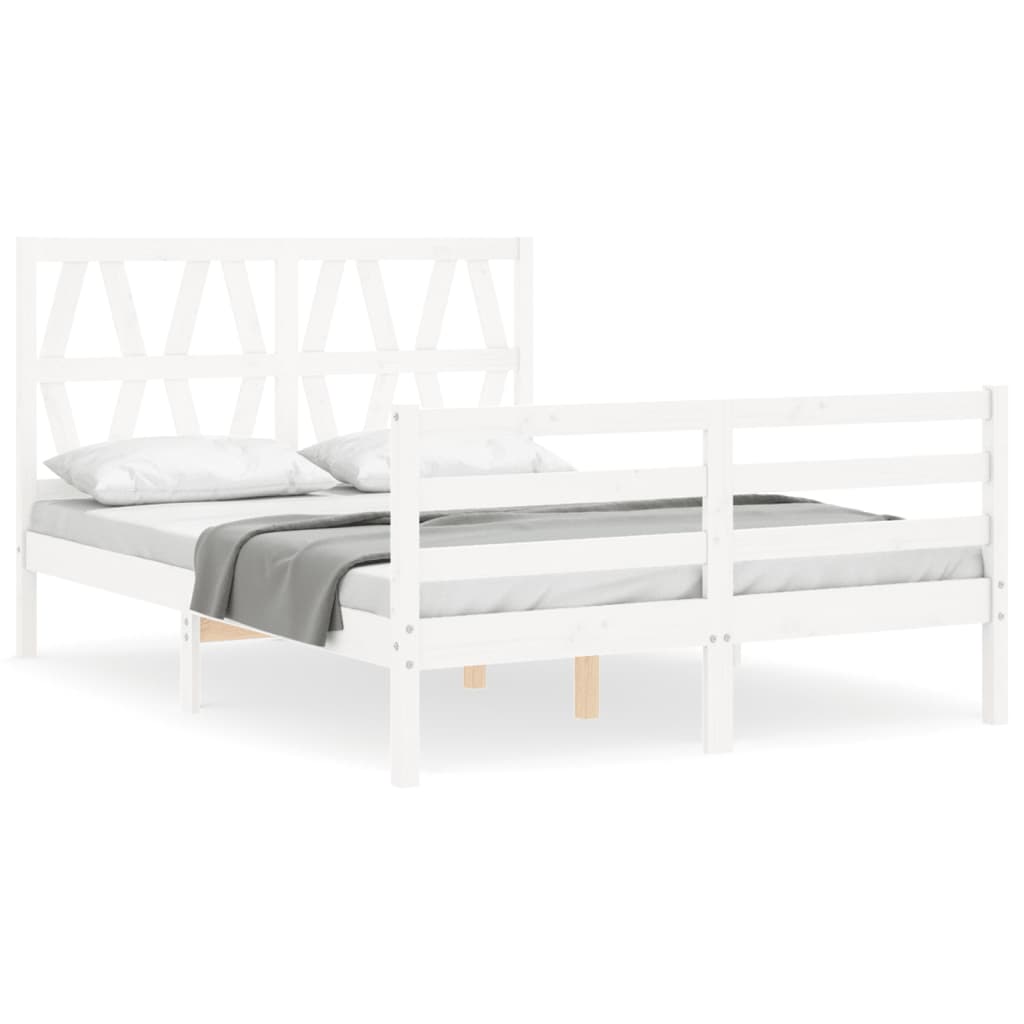 Bed Frame without Mattress White 120x200 cm Solid Wood