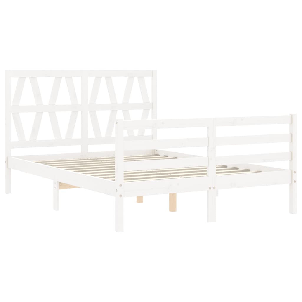 Bed Frame without Mattress White 120x200 cm Solid Wood