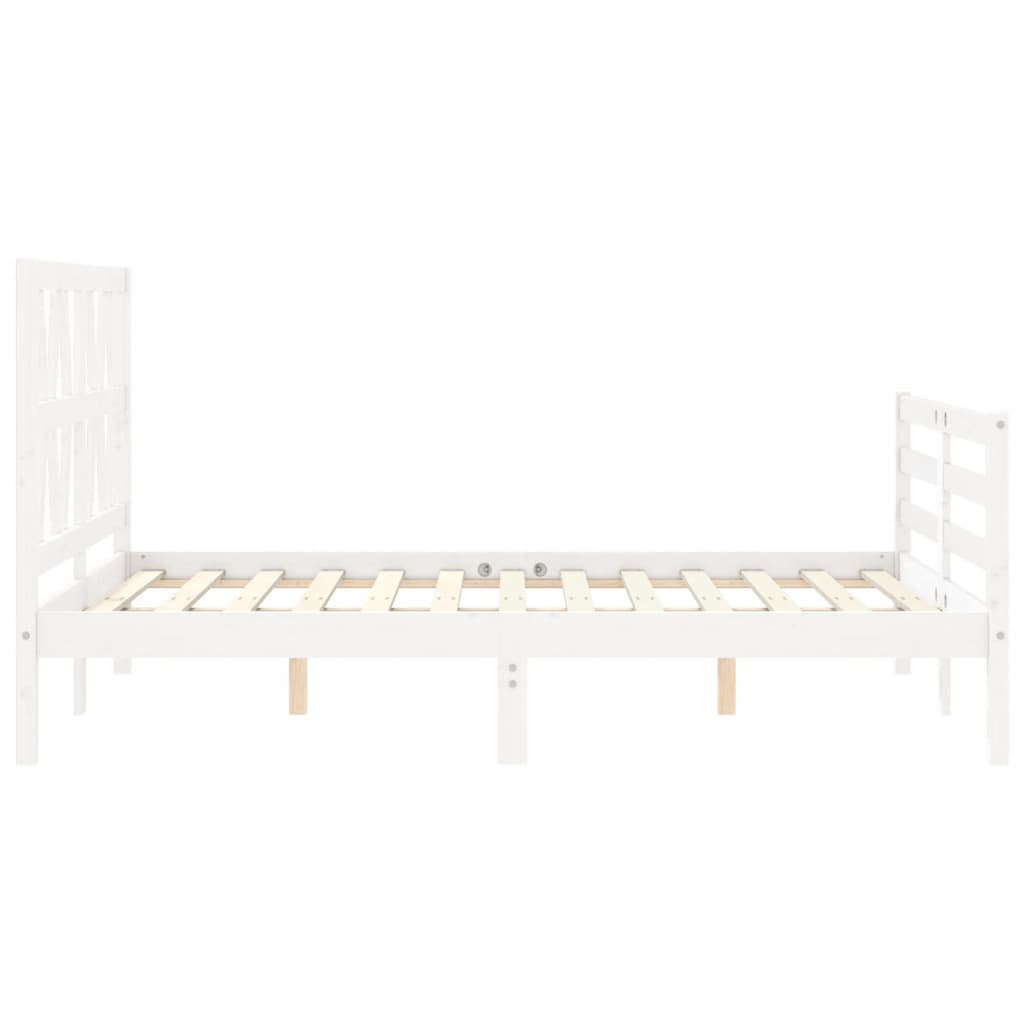 Bed Frame without Mattress White 120x200 cm Solid Wood