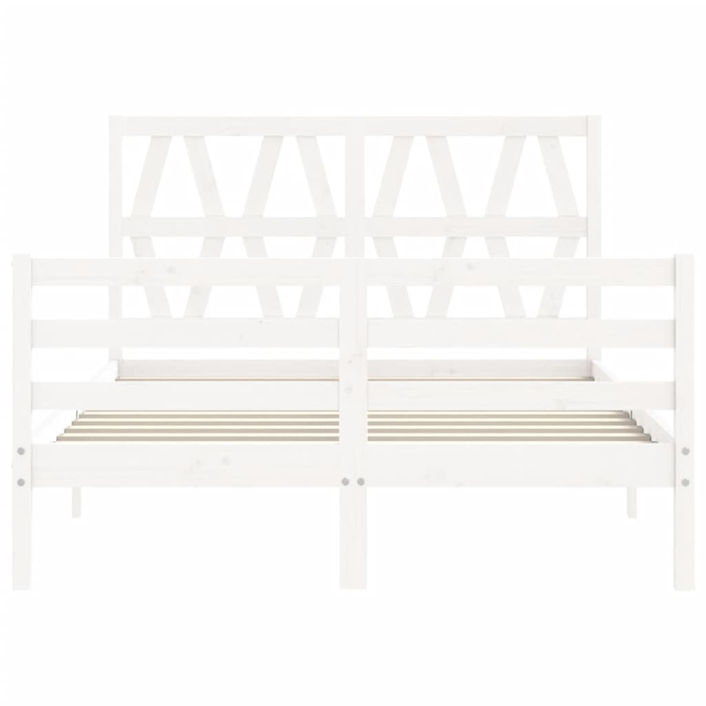 Bed Frame without Mattress White 120x200 cm Solid Wood