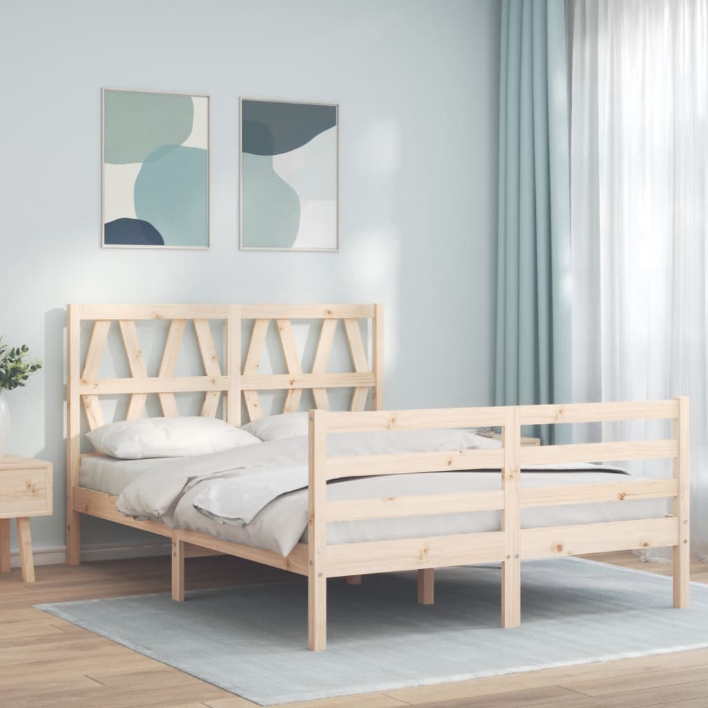 Bed Frame without Mattress 140x200 cm Solid Wood