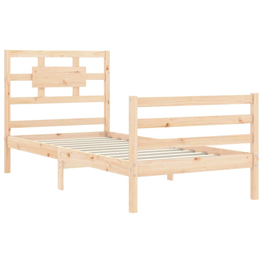 Bed Frame without Mattress Single Solid Wood