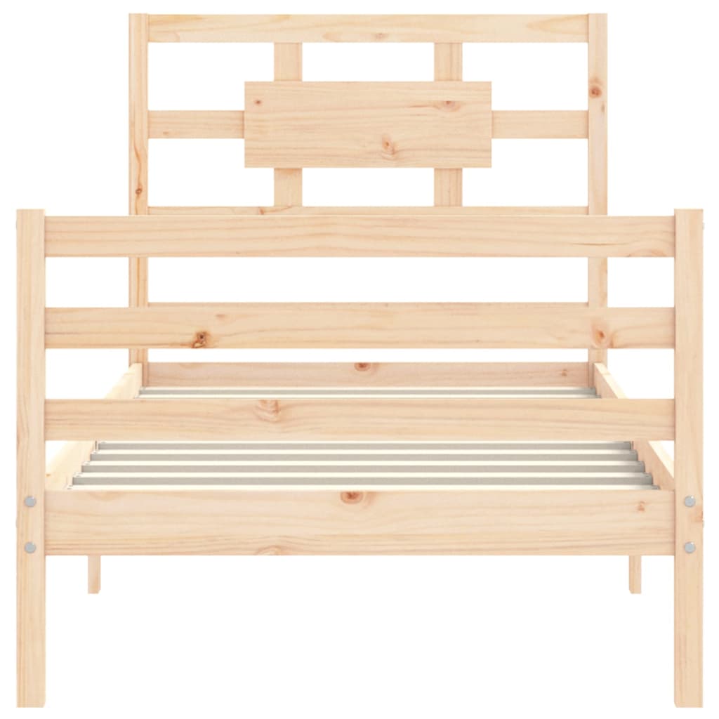 Bed Frame without Mattress Single Solid Wood