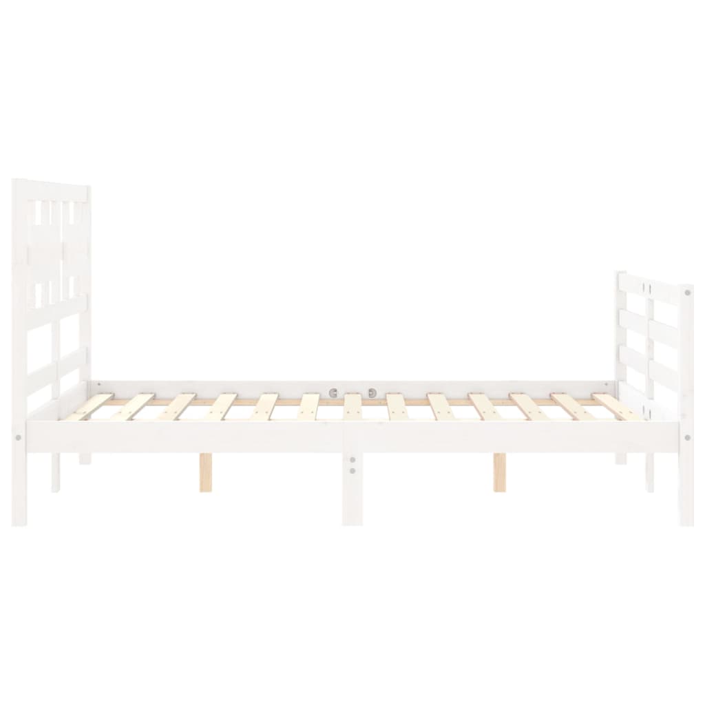 Bed Frame without Mattress White Small Double Solid Wood