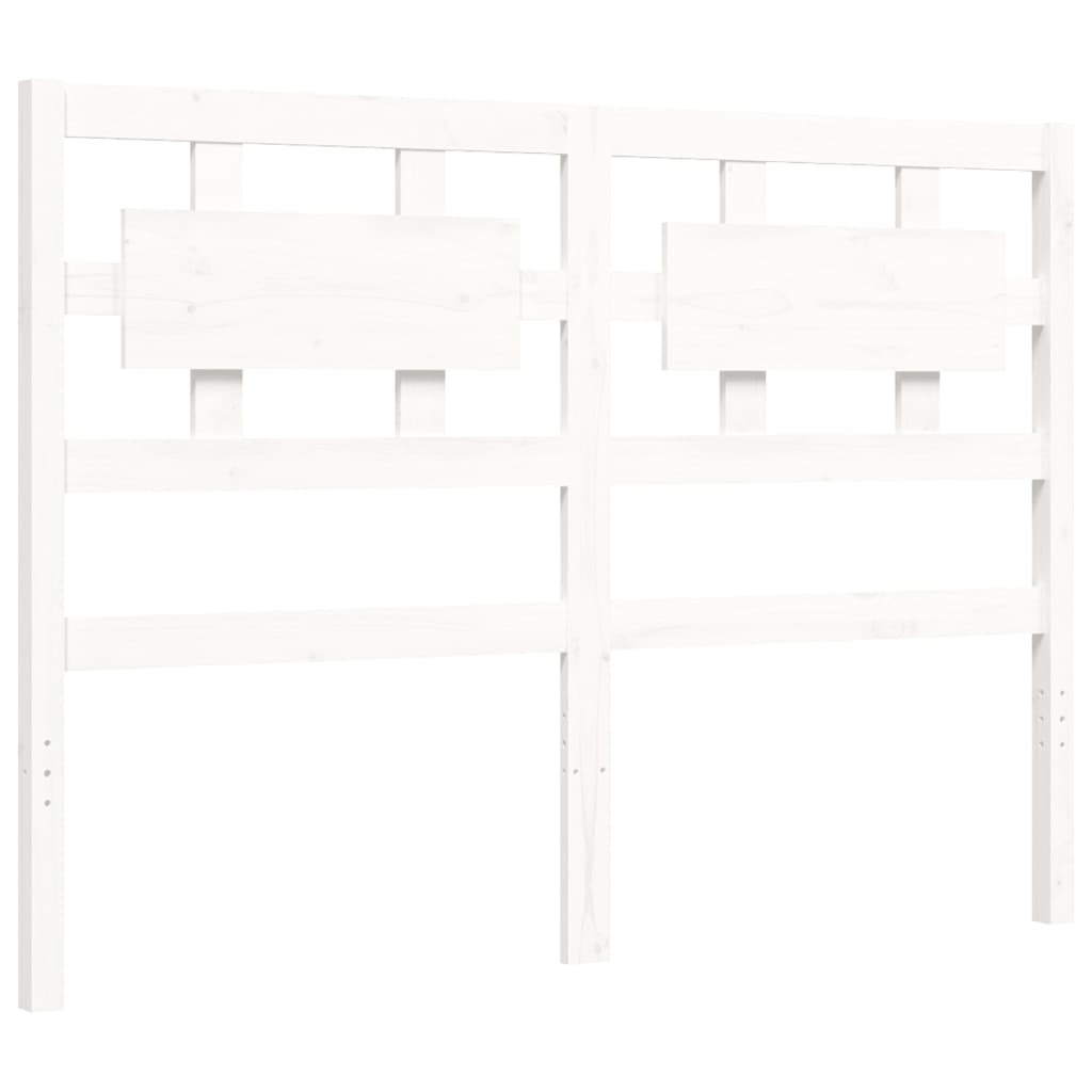 Bed Frame without Mattress White Small Double Solid Wood