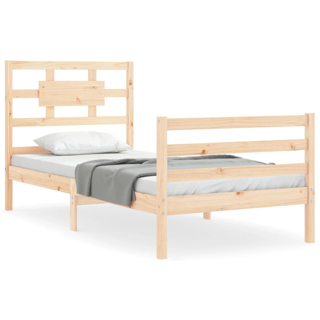 Bed Frame without Mattress 90x200 cm Solid Wood