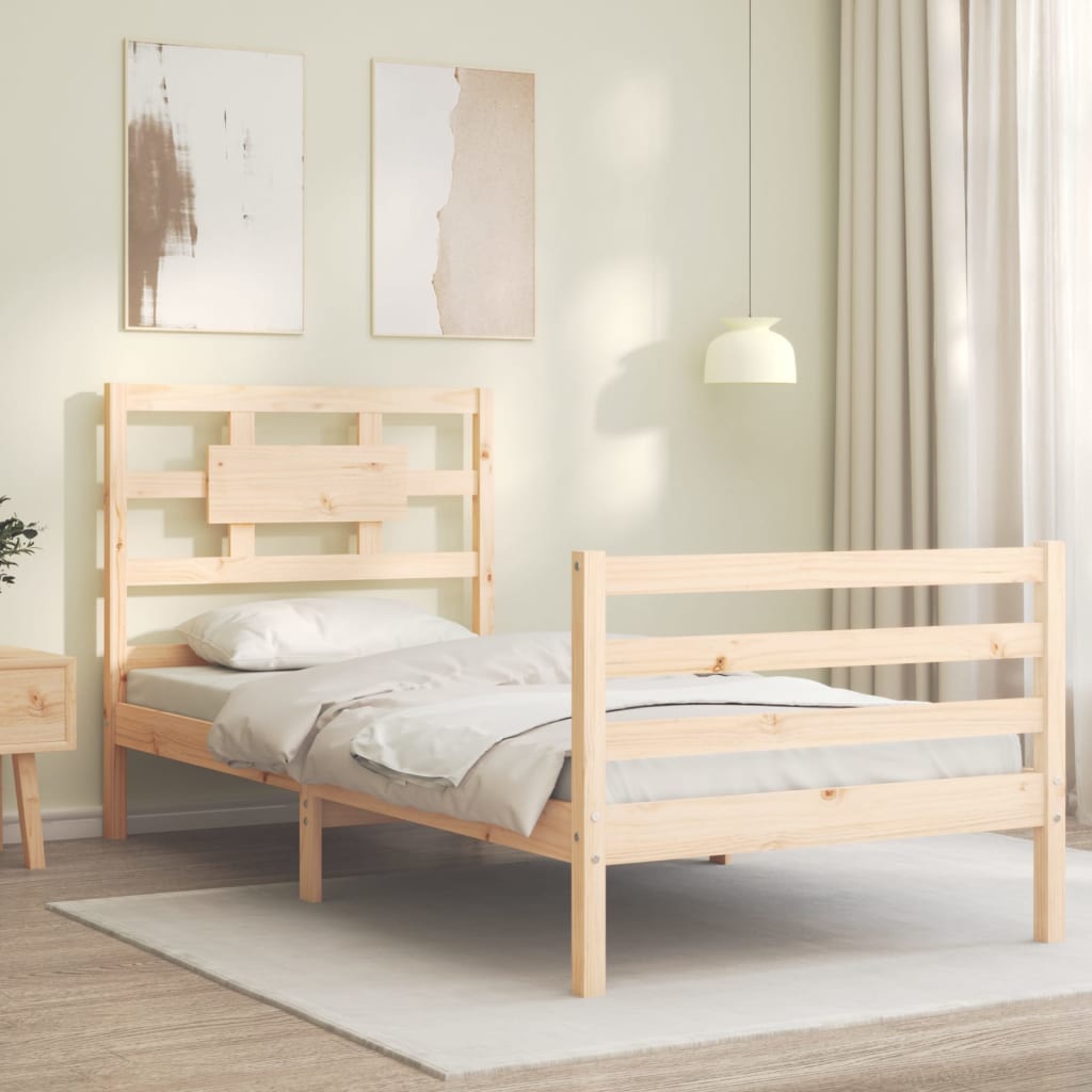 Bed Frame without Mattress 90x200 cm Solid Wood