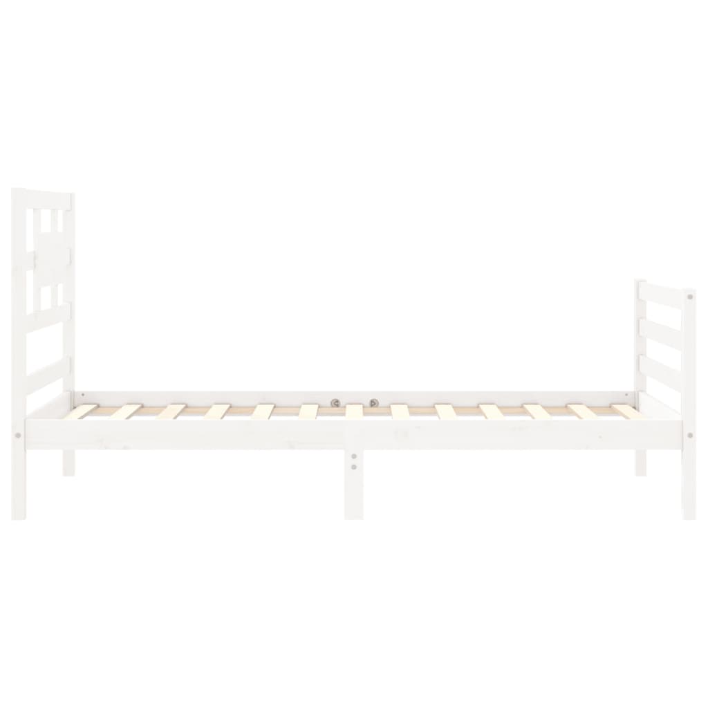 Bed Frame without Mattress White 90x200 cm Solid Wood