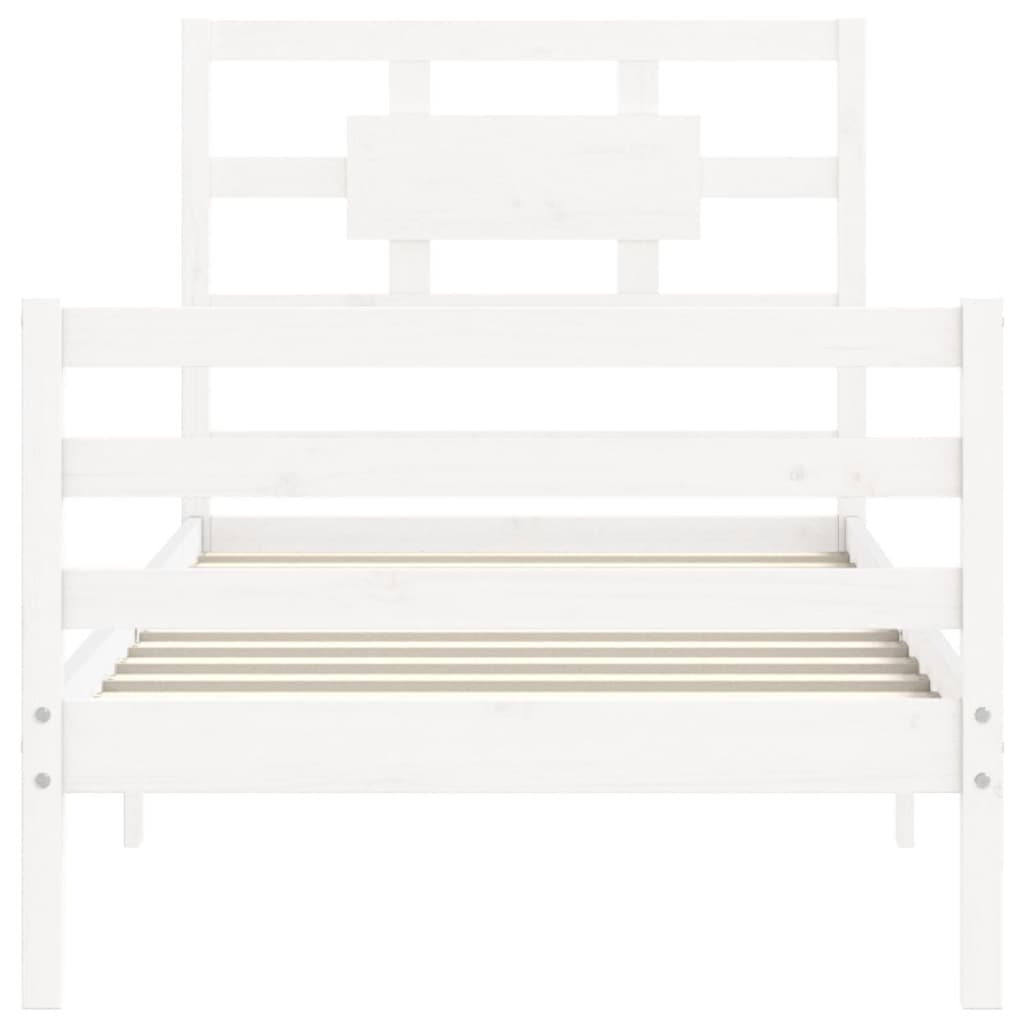 Bed Frame without Mattress White 90x200 cm Solid Wood