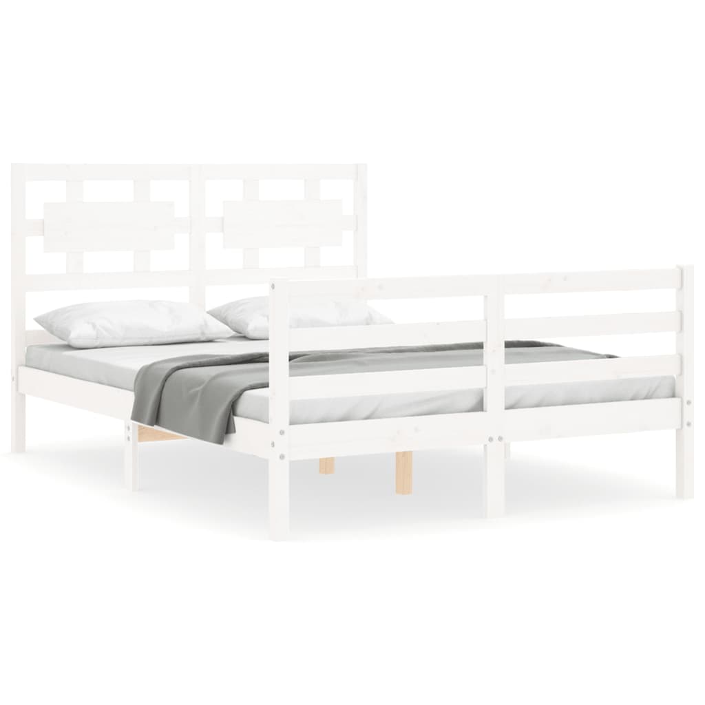 Bed Frame without Mattress White 120x200 cm Solid Wood