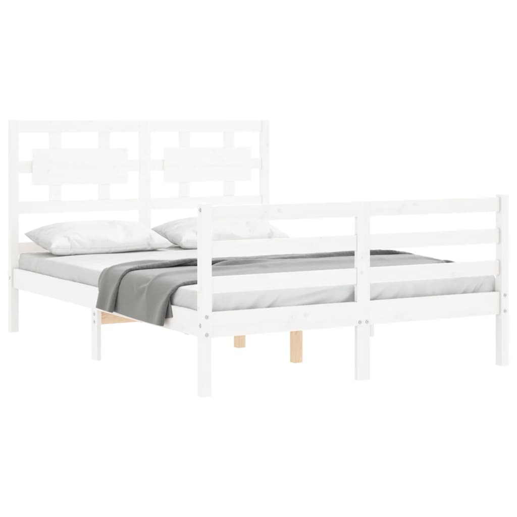 Bed Frame without Mattress White 120x200 cm Solid Wood