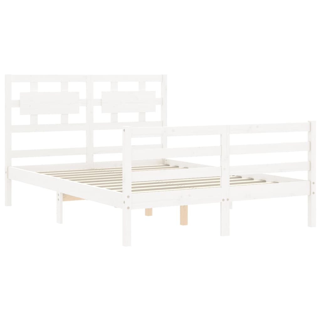 Bed Frame without Mattress White 120x200 cm Solid Wood