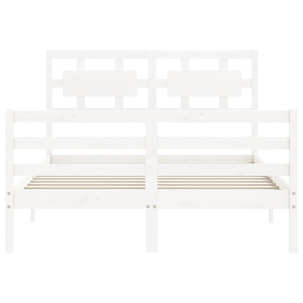 Bed Frame without Mattress White 120x200 cm Solid Wood