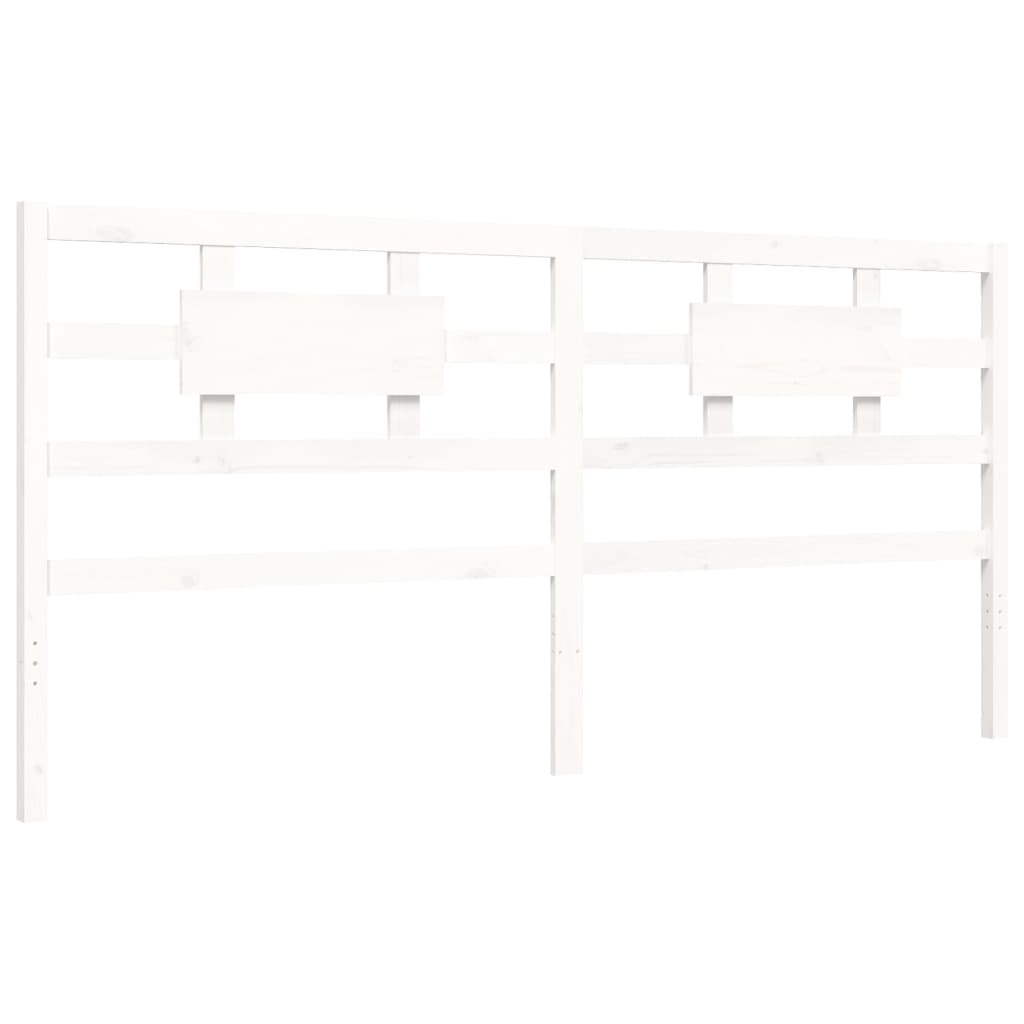 Bed Frame without Mattress White Super King Size Solid Wood