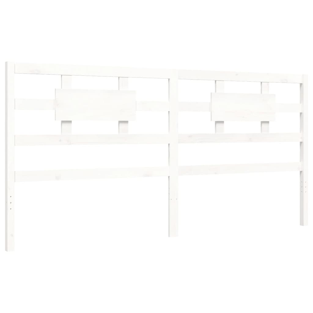 Bed Frame without Mattress White 200x200 cm Solid Wood