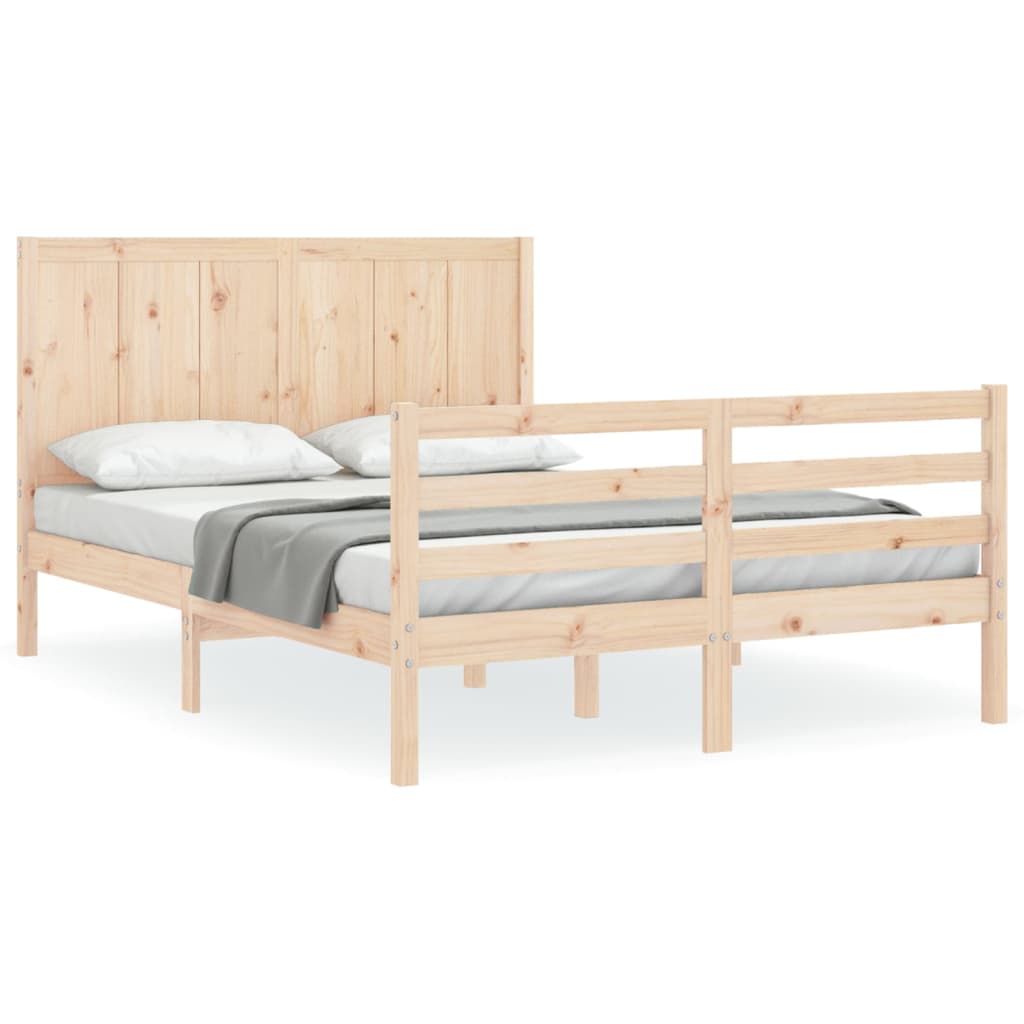 Bed Frame without Mattress 140x190 cm Solid Wood
