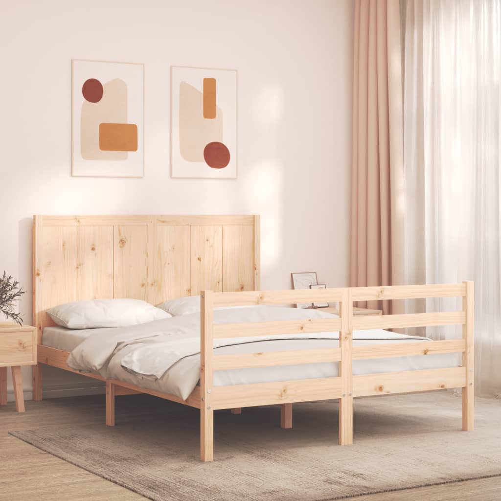 Bed Frame without Mattress 140x190 cm Solid Wood